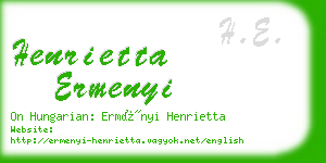 henrietta ermenyi business card